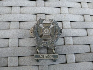 Vintage Signed 1/20 SF WWII Military  Pistol Iron Cross Badge Brooch Pin Medal  - Picture 1 of 3