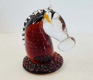 Vintage Murano Style Glass Horse Head Figurine - Picture 1 of 6
