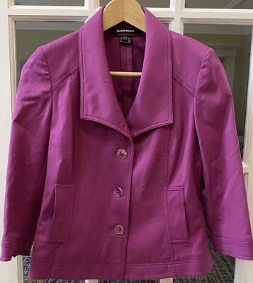 Ellen Tracy Blazer Top |  Fushia Pink  |  Women Petite 4 - Image 1 of 3