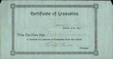 1898 James Lick School Certificate of Graduation Frances Laplace Philip Prior