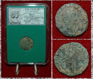 Antike Münze Römisches Reich SALONINA Juno hält Patera auf Rückseite Antoninianus - Bild 1 von 4