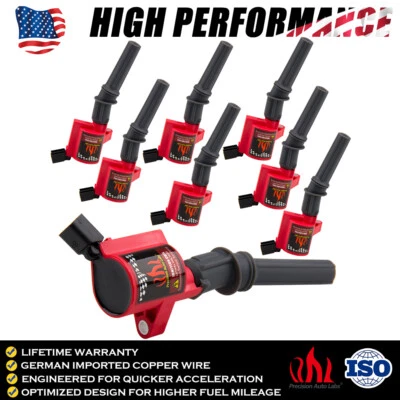 Paquete de 8 bobinas de encendido para Ford F150 Expedition 2000 2001 2002 2003 2004 4,6 L 5,4 L Foto 1 de 4
