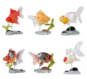 6pcs/set Gold Fish Plastic Toy Ocean Sea Animal Figure Kids Gift - Picture 1 of 4
