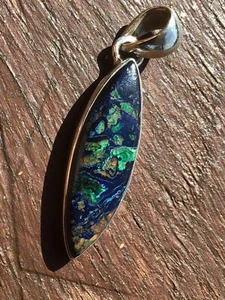 Magnificent Azurite Pendant In Sterling Silver - Picture 1 of 12