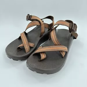 Chaco Z/Cloud Classic Sandals Mens 10 Brown Orange Toe Loop Vibram Sole Hiking - Picture 1 of 15