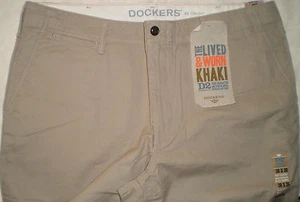 PANTALONES/PANTALONES/PANTALONES CAQUI GENUINOS DOCKERS CHINOS D2 AJUSTE RECTO VIVIDOS Y USADOS *GOLF* - Imagen 1 de 15