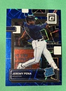 2022 Donruss Optic Jeremy Pena Blue Pandora Prizm Rated Rookie RC #/99 Astros