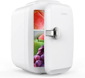 Mini Fridge, 4 Liter/6 Can Portable Cooler and Warmer Personal Refrigerator for - Picture 1 of 12