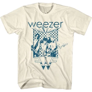 Weezer Checkered Band Men's T Shirt Guitar Alt Rock Tour Album Concert Merch - Picture 1 of 4