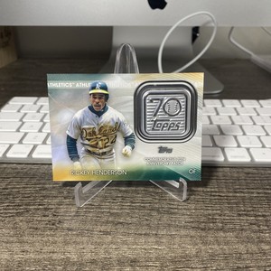 Rickey Henderson 2021 Topps 70th Anniversary Logo Patch Card T70LP-RH A’s As