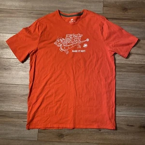 Nike The Nike Tee Men's XXL Orange/Red Short Sleeve Logo Make It Hot 100% Cotton - Picture 1 of 6