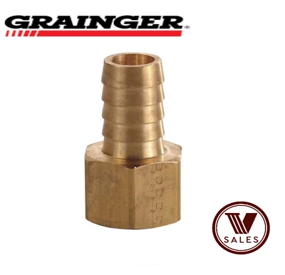 FACTORY NEW! GRAINGER 6AFN0 Brass Straight Fitting 1/2" Barb x 1/2" Female NPT - Image 1 of 4