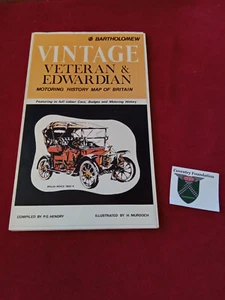Bartholomew's Vintage Veteran & Edwardian Motoring History Map Of Britain - Picture 1 of 2