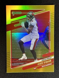 2021 Panini Donruss Mike Evans 101 Gold Holo Press Proof Football Card Tampa Bay