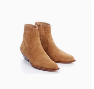 Western Chelsea Botas al Tobillo de Cuero Gamuza Real para Hombres Zapatos de Tacón Medio Nuevos Foto 1 de 4