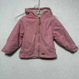 C.E. SCHMIDT Pink Canvas Jacket Heavy Coat Sherpa Lined Girls 4T - Picture 1 of 5