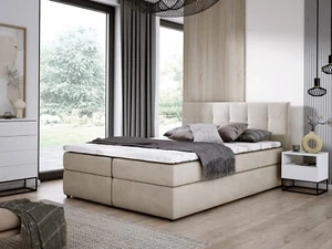 Boxspringbett MALMO 160x200 cm Komplett-Set mit Matratze und Topper Doppelbett - Bild 1 von 18