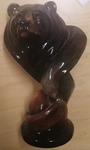 Resin Imago Sculpture Of Bear “Loverboy” in Onyx Finish 2006 Stephen Herrero - Picture 1 of 1
