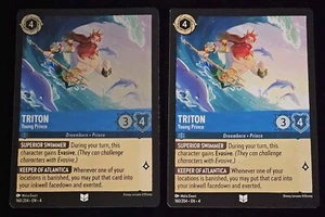 Disney Lorcana Ursula’s Return Lot Of 2 Triton Young Prince Foil and Non Foil - Picture 1 of 3