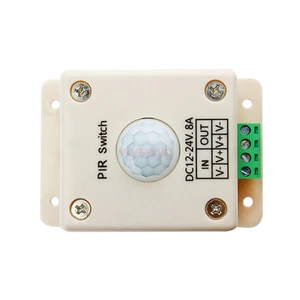 LED Light Alarm horn Motion Sensor Switch DC12V 24V 8A Infrared PIR Auto ON OFF - Picture 1 of 4