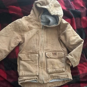 VINTAGE Carhartt Sherpa Lined Canvas Jacket Youth Sz SMALL (7/8) - Picture 1 of 15
