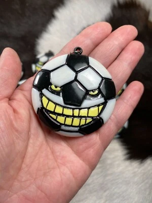 Soccer  Pendant Lot Sport Jewelry Making ROUND DIY Black White Resin 12 pcs 2.1" - Image 1 of 4