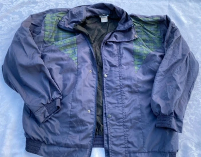 MENS BLUE LINED WATERPROOF GOLF JACKET LARGE - Image 1 of 4