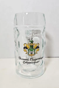 Brauerei Hagenmeyer Schweinfurt .5L Beer Stein Glass Germany - Picture 1 of 2