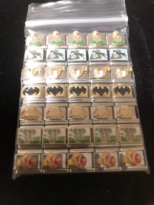 Dijes italianos lote mixto al por mayor 35 piezas esmalte eslabones láser 9mm K0018 Foto 1 de 4