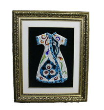 Handmade Ceramic Sufi Dervish Robe Decorative Wall Hanging with Frame 28''x23''