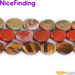 13x18mm Natural Oval Gemstone Beads For Jewelry Making Twist Beads Strand 15" - Picture 1 of 49