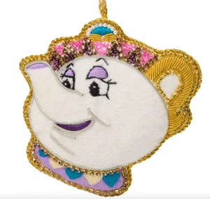 Disney store official Mrs. Potts Beaded Ornament, Beauty and the Beast shimmer - Picture 1 of 3