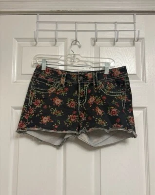 Pantalones Cortos de Jean Miss Me - Talla 28 Negro Floral Foto 1 de 4