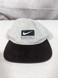 Vintage Nike Baseball Cap Snapback Made in USA Black White Rare Center Swoosh - Picture 1 of 7