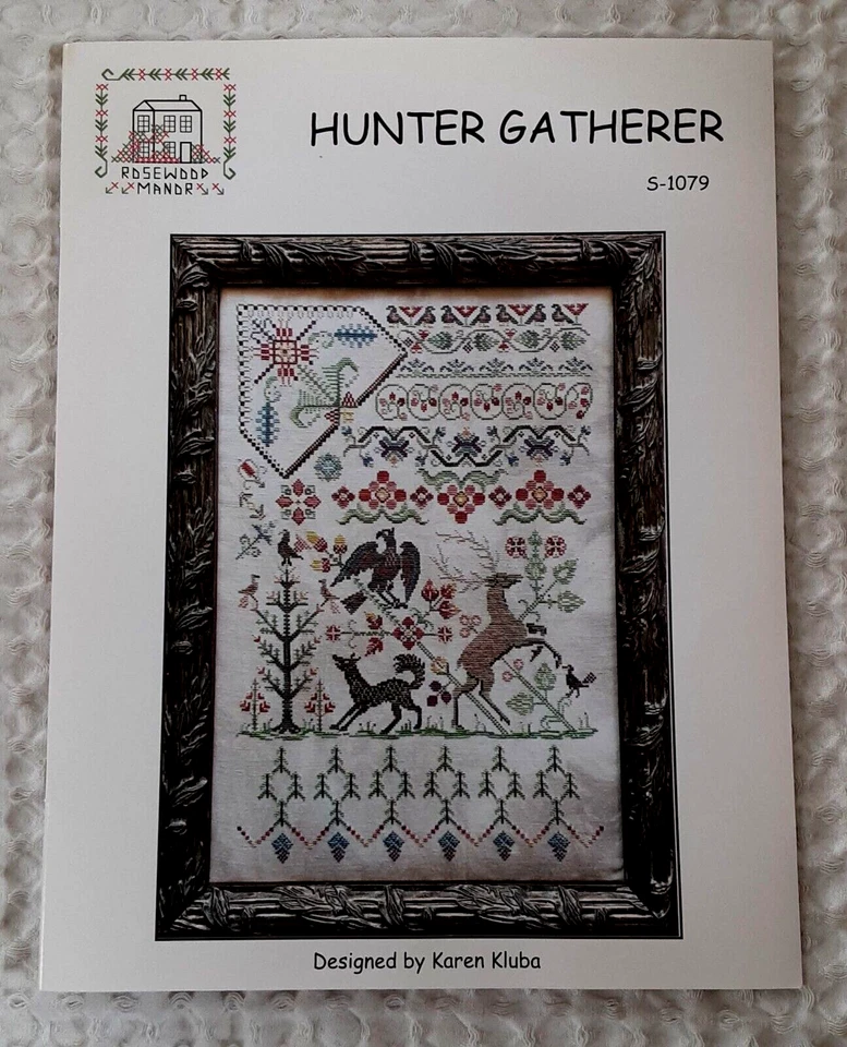 Cross Stitch Leaflet Rosewood Manor HUNTER GATHERER S-1079 Deer Nature Theme - Image 1 of 4
