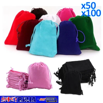 Small Velvet Cloth Drawstring Bags Xmas Gift Pouch Tote Jewelry Ring Earring Bag - image 1 of 4