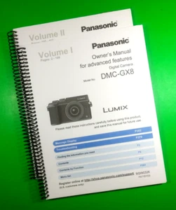 Owners Manual for Panasonic DMC-GX8 Camera 403 Pages W/Clear Covers! - Picture 1 of 3