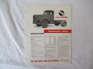 FWD model T288D 4WD truck trucks specification sheet brochure - Foto 1 di 2