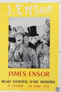 JAMES ENSOR 1954 RARE ORIGINAL VINTAGE French Art Exhibition Poster - Picture 1 of 1