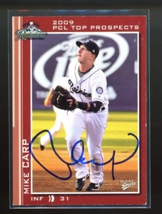 2009 Tacoma Rainiers MIKE CARP Signed Card autograph AUTO MARINERS RED SOX - Picture 1 of 1