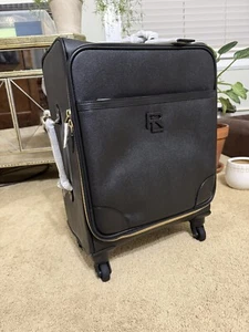 Ralph Lauren Carry On Suitcase Leather Black - Picture 1 of 7