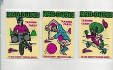 Rad Dudes Set of 3 Empty Wax Pack Wrappers/Pacific Trading Cards/1990
