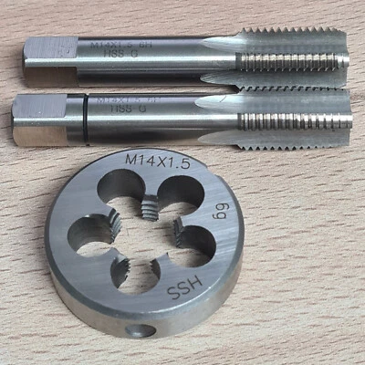 M14 x 1,5 Schneideisen + 2 tlg. Handgewindebohrer Feingewinde Gewindebohrer - Bild 1 von 4