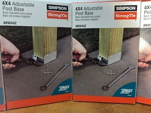 8 - Simpson 4 X 4 Adjustable Post Base  ABW44Z - Picture 1 of 4