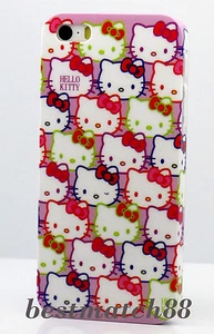 for iPhone 5 5s black white case face & bow hot pink red white+ film - Picture 1 of 3