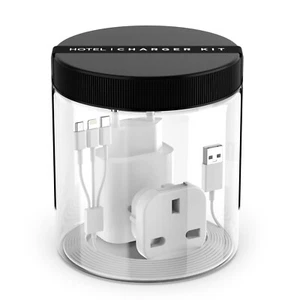 OPLAAD KIT USB MICRO USB TYPE C LIGHTNING ADAPTER EU UK - Afbeelding 1 van 2