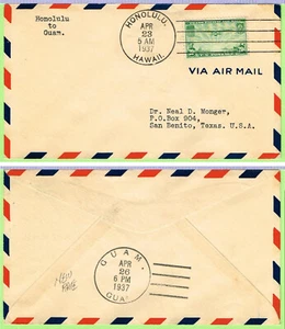 FAM 14, 1937 Erweiterung nach Hongkong, 23. April 1937 Honolulu nach Guam - Bild 1 von 1