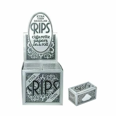 1 6 12 24 48 RIPS Silver XTRA Thin Regular Cigarette Rolling Paper on a Roll - Image 1 of 3