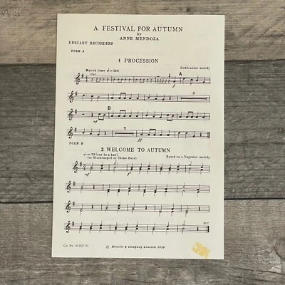 A Festival For Autumn Descant Recorders Welcome To Autumn Sheet Music  - Image 1 of 2