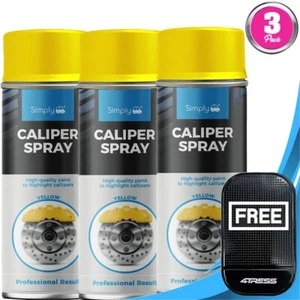 3 x Bremssattel Sprühdosen gelb hitzebeständig Aerosollack 400ml SP-016.M✅ - Bild 1 von 8